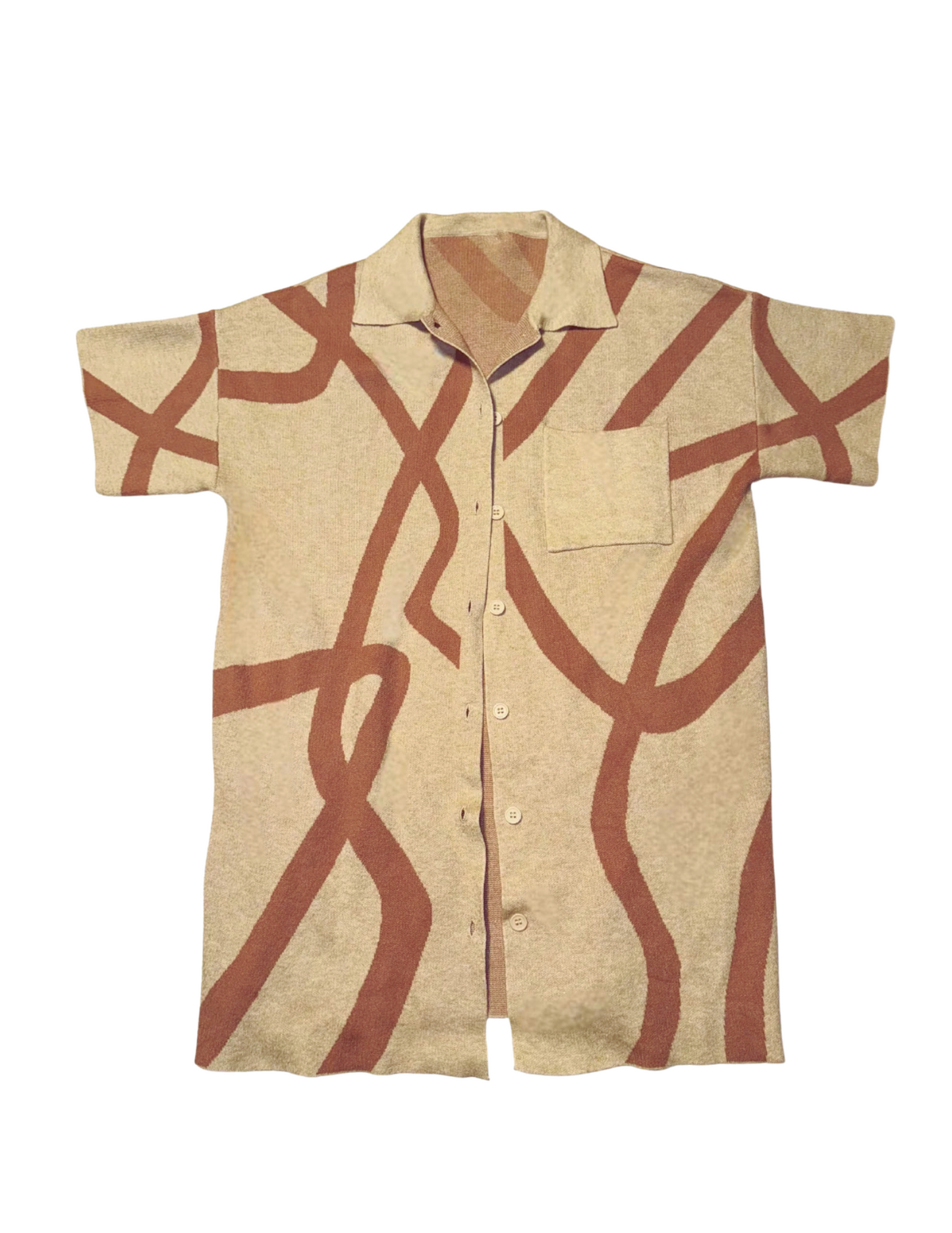 Lanikai Beige Abstract Blouse